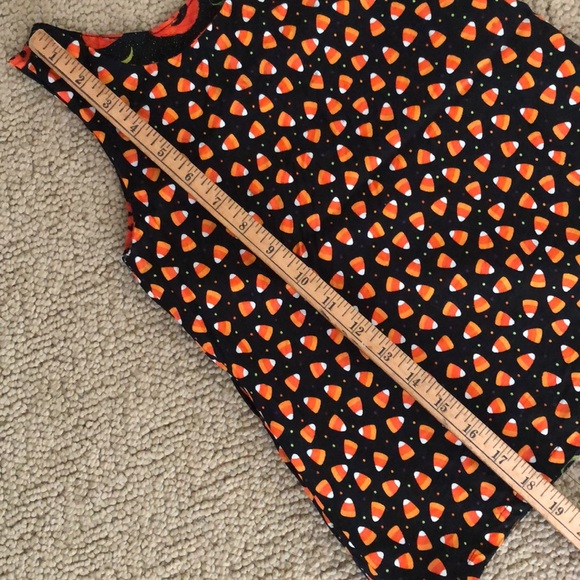 Candy Corn/ Pumpkin Halloween Girls Jumper Reversible dress - Picture 11 of 12